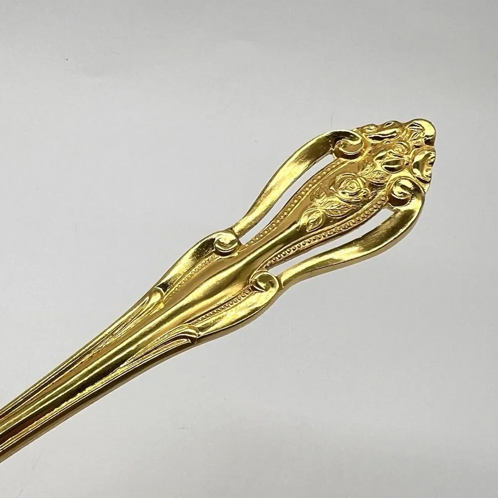 VTG Lifetime MONA LISA Serving Spoon Gold Electroplated Stainless Flatware Japan